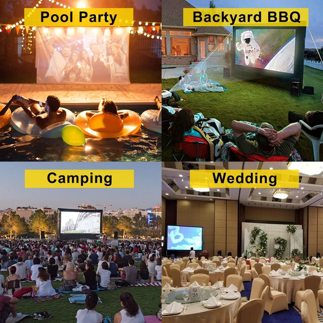 Alt view image 3 of 7 - Inflatable Movie Screen 20FT Inflatable Projector Screen for outside with 350W Air Blower Inflatable Screen Oxford Fabric Material Blow Up Screen for Outdoor Movie Supports Front/Rear Projection