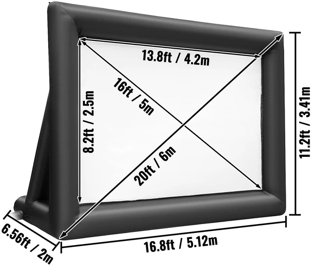 Alt view image 4 of 7 - Inflatable Movie Screen 20FT Inflatable Projector Screen for outside with 350W Air Blower Inflatable Screen Oxford Fabric Material Blow Up Screen for Outdoor Movie Supports Front/Rear Projection