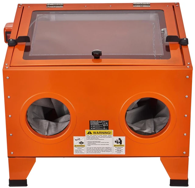 Alt view image 2 of 6 - 25 Gallon Sandblasting Cabinet, 40-120PSI Portable Benchtop Sand Blasting Cabinet, Heavy Duty Steel Sand Blaster with Blasting Gun & 4 Ceramic Nozzles for Paint, Stain, Rust Removal