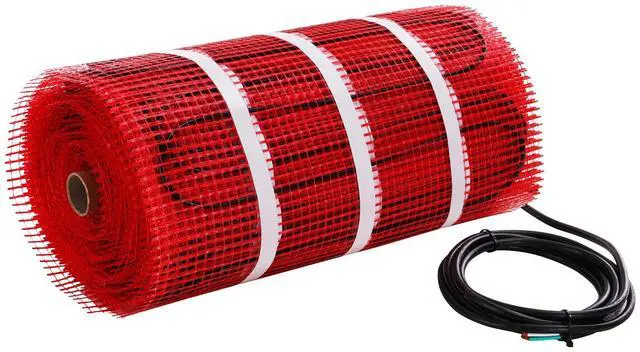 Alt view image 2 of 7 - Floor Heating Mat, 100 Sq. ft, Electric Radiant In-Floor Heated Warm System with Digital Floor Sensing Thermostat, Includes Installation Monitor, Adhesive Back for Easy Installation on The Floor