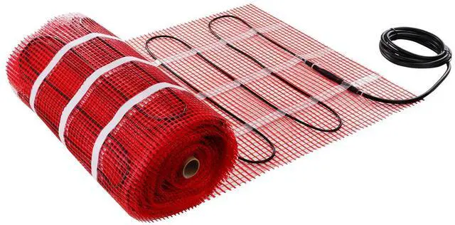 Alt view image 5 of 7 - Floor Heating Mat, 100 Sq. ft, Electric Radiant In-Floor Heated Warm System with Digital Floor Sensing Thermostat, Includes Installation Monitor, Adhesive Back for Easy Installation on The Floor