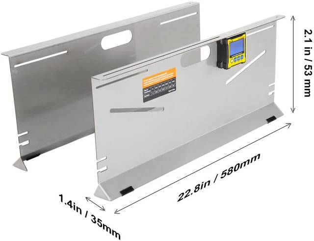 Alt view image 3 of 6 - Wheel Alignment Tool, 2-Pack Toe Plates, Camber/Caster/Toe Gauge 0.1° Accuracy, Stainless Steel Tool Plate, Magnetic Slots and 6 Alignment Rods, Includes 2 Measuring Tapes & Conversion Chart