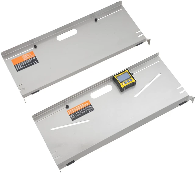 Alt view image 4 of 6 - Wheel Alignment Tool, 2-Pack Toe Plates, Camber/Caster/Toe Gauge 0.1° Accuracy, Stainless Steel Tool Plate, Magnetic Slots and 6 Alignment Rods, Includes 2 Measuring Tapes & Conversion Chart
