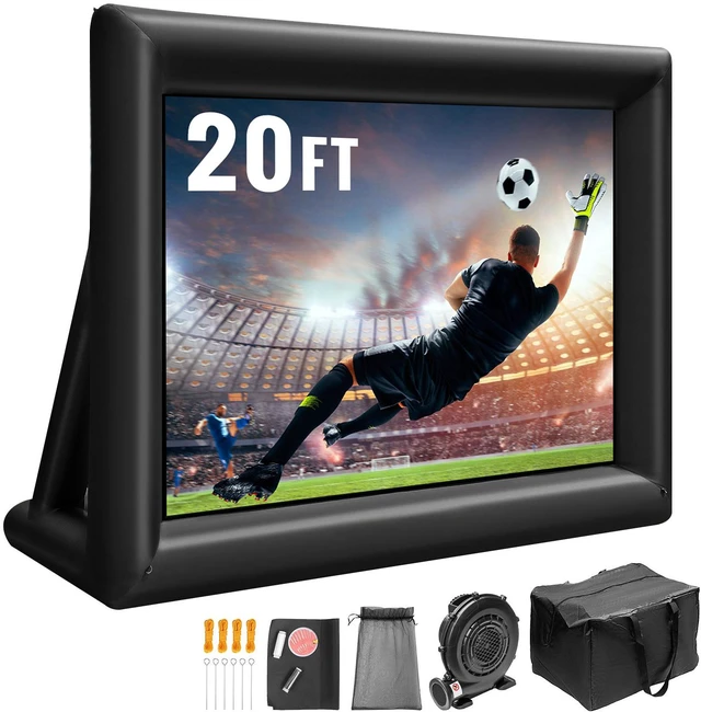 Alt view image 5 of 7 - Inflatable Movie Screen 20FT Inflatable Projector Screen for outside with 350W Air Blower Inflatable Screen Oxford Fabric Material Blow Up Screen for Outdoor Movie Supports Front/Rear Projection