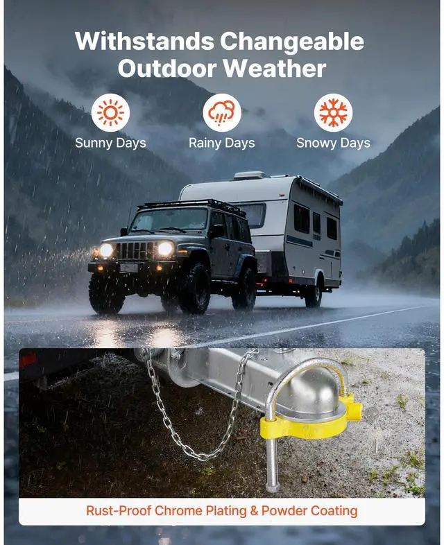 Alt view image 2 of 7 - Trailer Hitch Lock Kit, Fits for 1-7/8 in, 2 in, 2-5/16 in Couplers, Heavy-Duty Anti-Theft Trailer Ball Lock with Keys, Prying-Resistant, Adjustable Height Design for RVs, Boats, Trailers