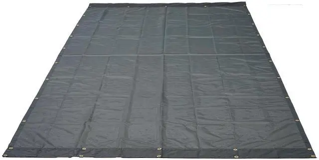 Alt view image 7 of 7 - Dump Truck Mesh Tarp, 7.5x18 ft, PVC Coated Black Heavy Duty Cover with 5.5" 18oz Double Pocket, Brass Grommets, Reinforced Double Needle Stitch Webbing Fits Manual or Electric Dump Truck System