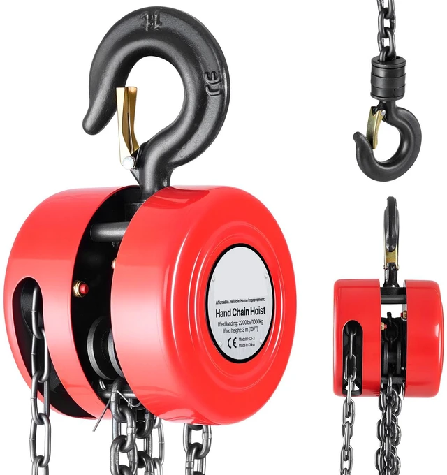 Main image of Hand Chain Hoist 2200 lbs Capacity 10 ft Manual Chain Block with G70 Chain