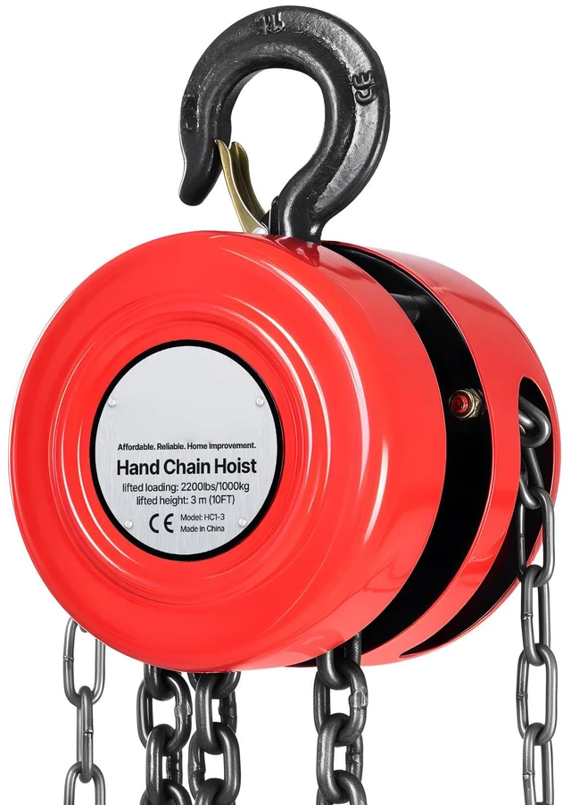 Alt view image 6 of 7 - Hand Chain Hoist 2200 lbs Capacity 10 ft Manual Chain Block with G70 Chain