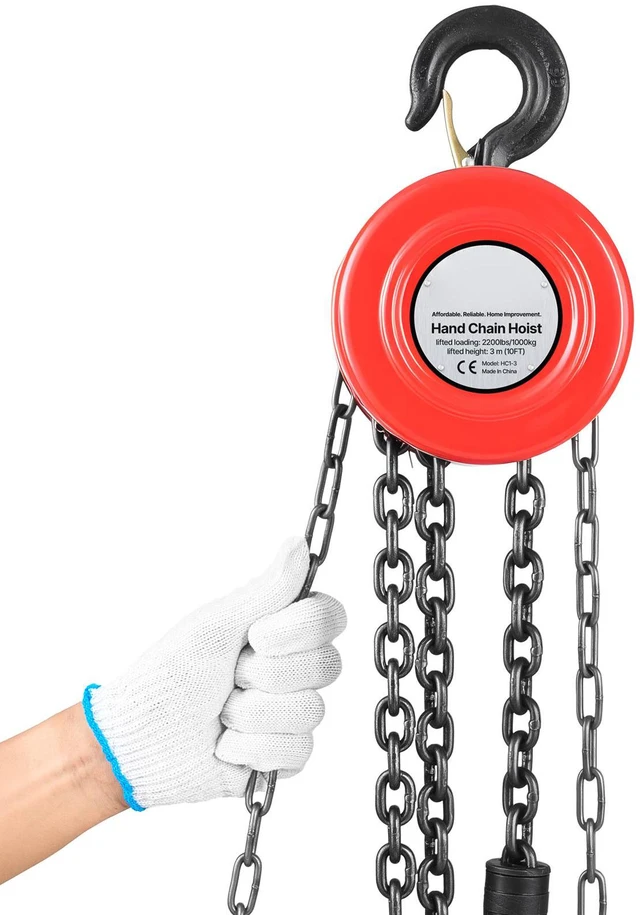 Alt view image 7 of 7 - Hand Chain Hoist 2200 lbs Capacity 10 ft Manual Chain Block with G70 Chain