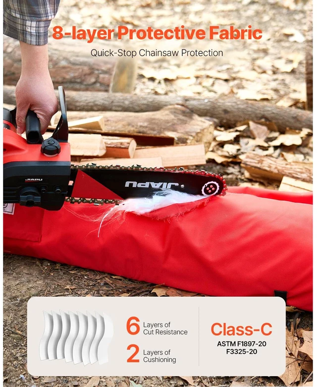 Alt view image 3 of 7 - Chainsaw Chaps 34.2" Apron Style Forestry Chainsaw Safety Chaps Class C Small