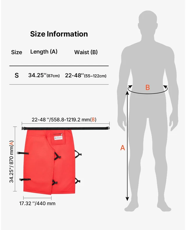 Alt view image 6 of 7 - Chainsaw Chaps 34.2" Apron Style Forestry Chainsaw Safety Chaps Class C Small