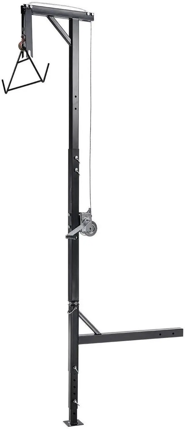 Alt view image 5 of 6 - Truck Hitch Game Hoist, 500 lbs Load Capacity, Hunting Deer Hoist with 2-inch Receiver, 360-Degree Swivel Shaft & Adjustable Height, Includes Gambrel Winch for Skinning & Cleaning Game