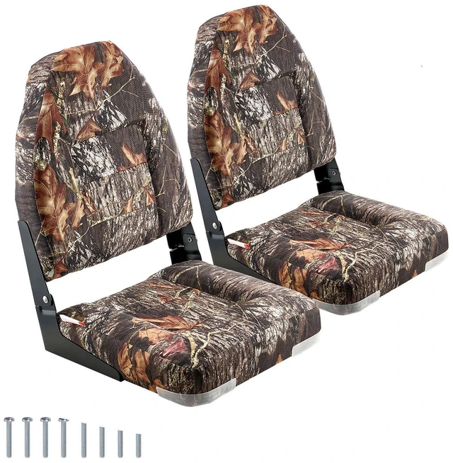 Main image of Boat Seat High Backrest Flip Up Boat Seat Sponge Cushion Camouflage