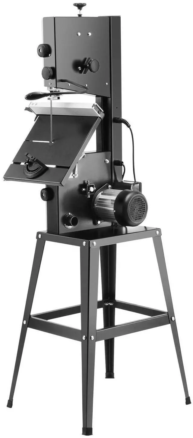 Alt view image 7 of 7 - Band Saw with Stand, 10-Inch, 560 & 1100 RPM Two-Speed Benchtop Bandsaw, 370W 0.5HP Motor with Metal Stand Optimized Work Light Workbench Fence and Miter Gauge, for Woodworking Aluminum Plastic