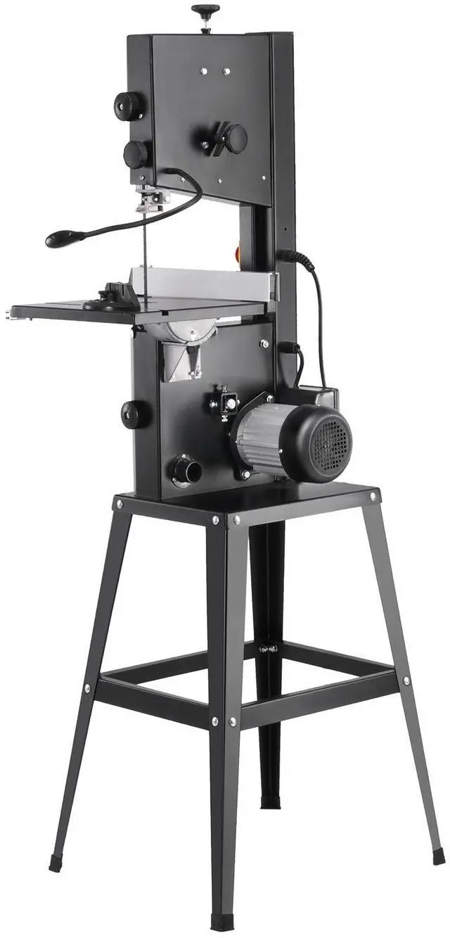 Alt view image 5 of 7 - Band Saw with Stand, 10-Inch, 560 & 1100 RPM Two-Speed Benchtop Bandsaw, 370W 0.5HP Motor with Metal Stand Optimized Work Light Workbench Fence and Miter Gauge, for Woodworking Aluminum Plastic