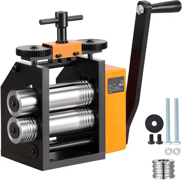 Main image of Rolling Mill, 2.95"/75 mm Jewelry Rolling Mill Machine, 1: 2 Gear Ratio, 3-in-1 Multi-function Rolling Mill, 0.03-6.5mm Press Thickness for Metal Jewelry Making Sheet Square Wire Semicircle