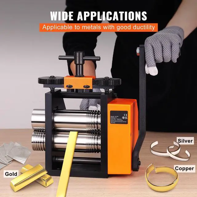 Alt view image 6 of 7 - Rolling Mill, 2.95"/75 mm Jewelry Rolling Mill Machine, 1: 2 Gear Ratio, 3-in-1 Multi-function Rolling Mill, 0.03-6.5mm Press Thickness for Metal Jewelry Making Sheet Square Wire Semicircle