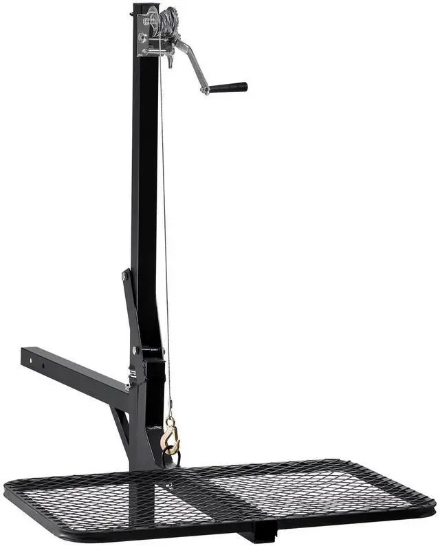 Alt view image 3 of 6 - Hitch Deer Hoist with Lifting System Platform, 300 lbs Load Capacity, Game Hoist Winch Lift with 2-inch Receiver, 360-Degree Swivel Shaft & Foldable, Hitch-Mounted Deer Hanger for Moving Game