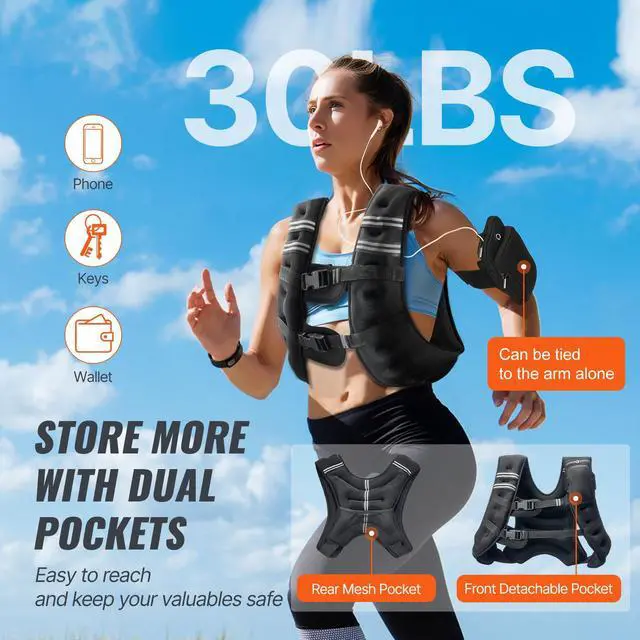 Alt view image 5 of 7 - 30lb Weighted Vest for Men Women Workout Equipment for Strength Training