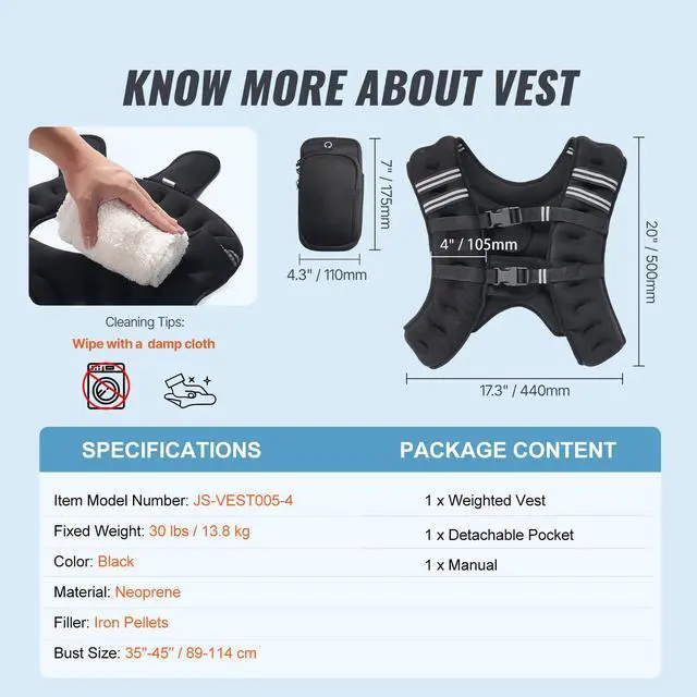 Alt view image 7 of 7 - 30lb Weighted Vest for Men Women Workout Equipment for Strength Training