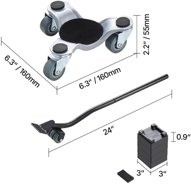 Alt view image 7 of 7 - Furniture Dolly 4 pcs Steel Tri-dolly Set Furniture Mover 440 lbs Capacity