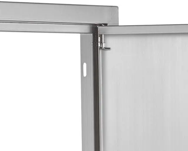 Alt view image 3 of 7 - BBQ Access Door, 36W x 21H Inch Double Outdoor Kitchen Door, Stainless Steel Flush Mount Door, Wall Vertical Door with Recessed Handles , for BBQ Island, Grilling Station, Outside Cabinet