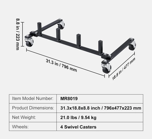 Alt view image 6 of 7 - Car Dolly Rack Hydraulic Trolley Jack Stand Organizer 4-Dolly Capacity