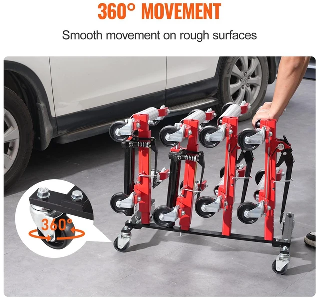 Alt view image 5 of 7 - Car Dolly Rack Hydraulic Trolley Jack Stand Organizer 4-Dolly Capacity