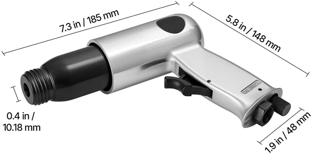 Alt view image 7 of 7 - Air Hammer 3500 BPM 12 CFM Pneumatic Hammer Air Hammer Kit with 4 Chisels