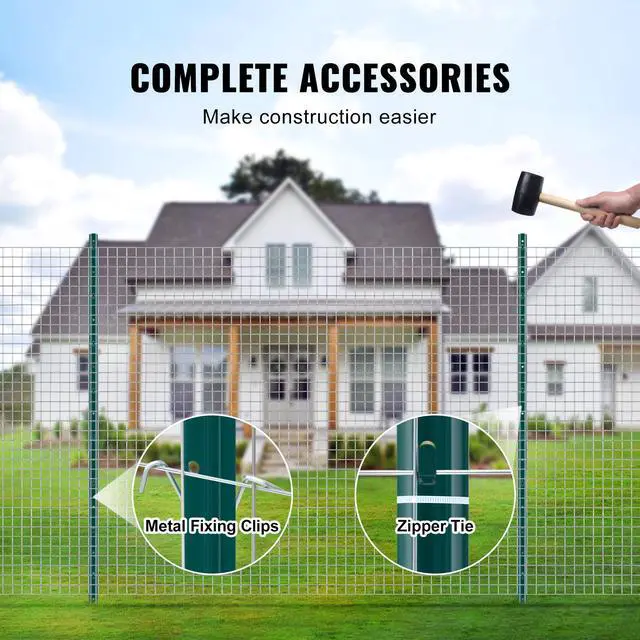 Alt view image 2 of 7 - 5 Feet Fence Post 10 Pack T-Post Heavy Duty Metal Fence Posts Green