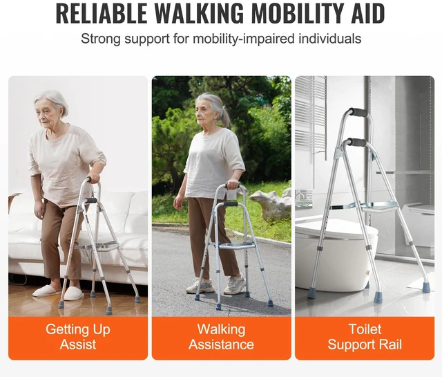 Alt view image 2 of 7 - Folding Hemi Walker One Arm Mobility Walker for Senior & Adjustable Height