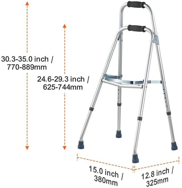 Alt view image 4 of 7 - Folding Hemi Walker One Arm Mobility Walker for Senior & Adjustable Height