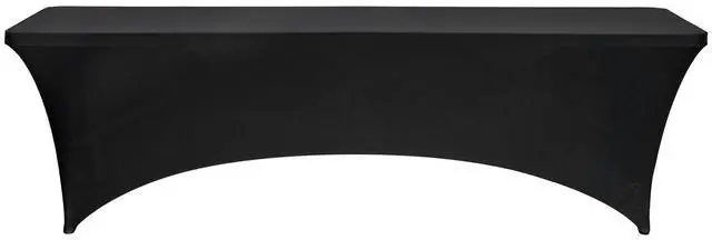 Alt view image 4 of 7 - 6 Pack Table Cloth for 8FT Rectangular Fitted Events, Wrinkle-Resistant Stretch Black Table Covers, Washable Spandex Tablecloth Protector, for Party, Wedding, Cocktail, Banquet, Festival