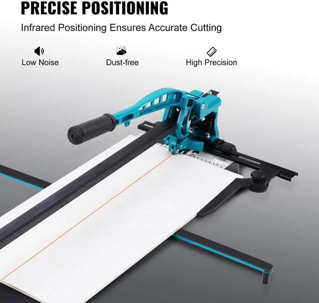 Alt view image 3 of 7 - Manual Tile Cutter, 32 inch, Porcelain Ceramic Tile Cutter with Tungsten Carbide Cutting Wheel, Infrared Positioning, Anti-Skid Feet, Durable Rails for professional installers or beginners