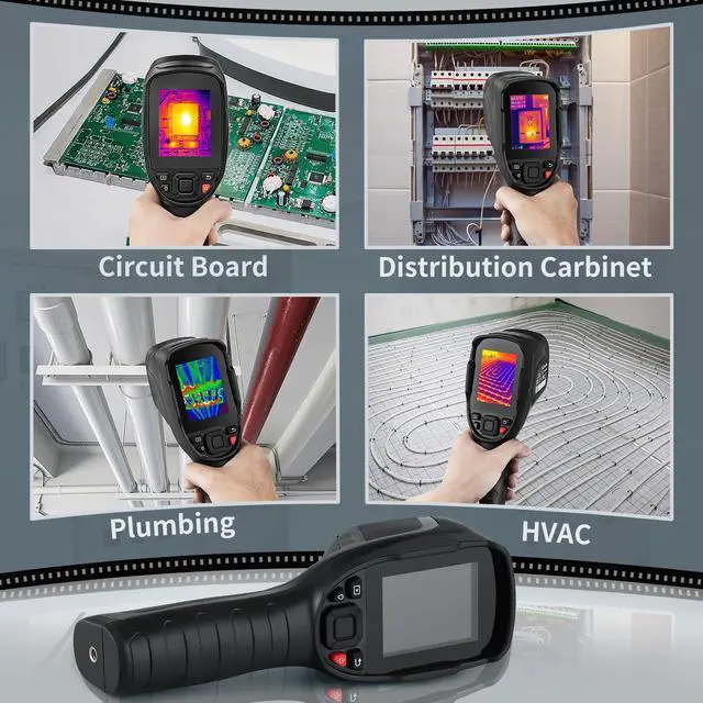 Alt view image 5 of 7 - Thermal Imaging Camera, 320 x 240 Pixels Super Resolution, 25Hz Refresh Rate Infrared Camera with -4 to 752°F Temperature Range, 32G Built-in SD Card, and Rechargeable Li-ion Battery