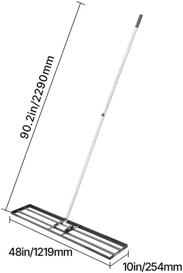 Alt view image 4 of 7 - 10x48in Lawn Leveling Rake Heavy Duty 83.9in Adjustable Handle for Yard & Garden