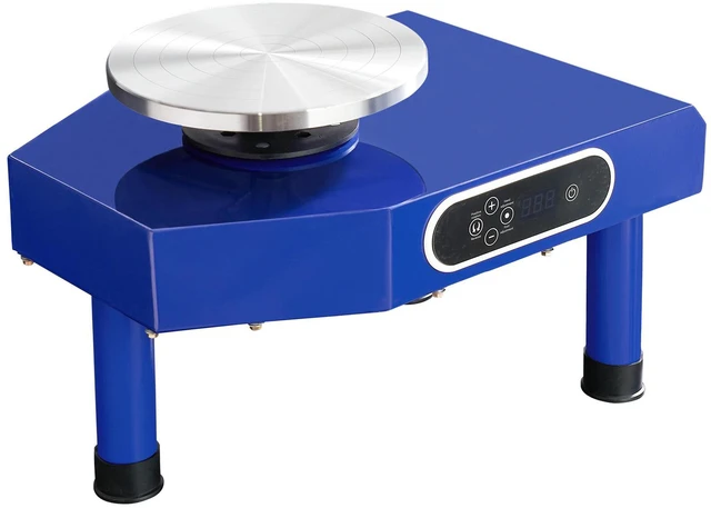 Alt view image 7 of 7 - Pottery Wheel, 10in Ceramic Wheel Forming Machine, Foot Pedal ABS Detachable Basin, 60-300RPM Adjustable Speed Manual LCD Panel, Sculpting Tool Apron Accessory Kit for Work Art Craft DIY