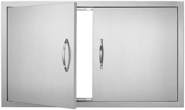 Main image of BBQ Access Door, 36W x 21H Inch Double Outdoor Kitchen Door, Stainless Steel Flush Mount Door, Wall Vertical Door with Handles, for BBQ Island, Grilling Station, Outside Cabinet