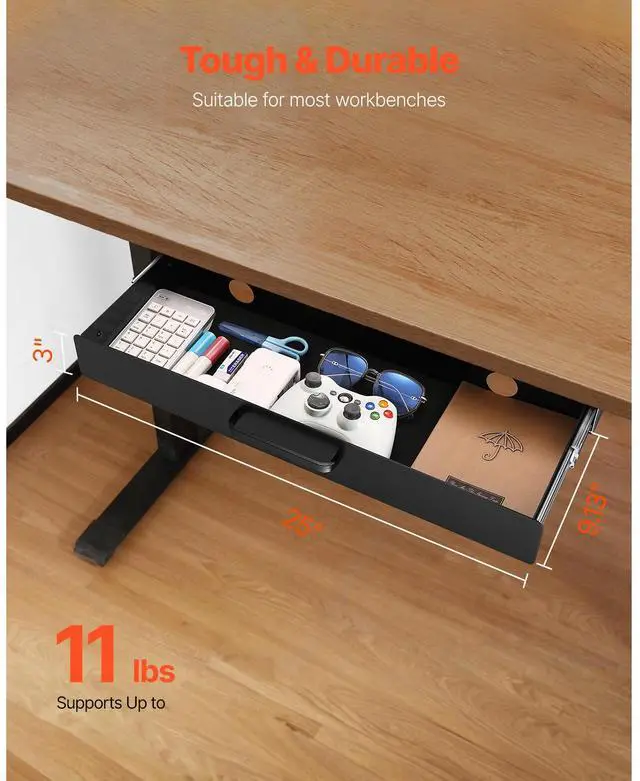 Alt view image 6 of 7 - 22 in Under Desk Drawer Organizer Slide-out Drawer Space Saver for Home Office