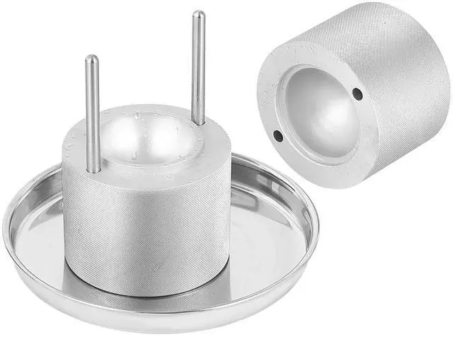 Alt view image 4 of 6 - Ice Ball Press, 2.4" Ice Ball Maker, Aircraft Al Alloy Ice Ball Press Kit for 60mm Ice Sphere, Ice Press with Tong and Drip Tray, for Whiskey, Cocktail, Bourbon, Scot on Party & Holiday, Silver