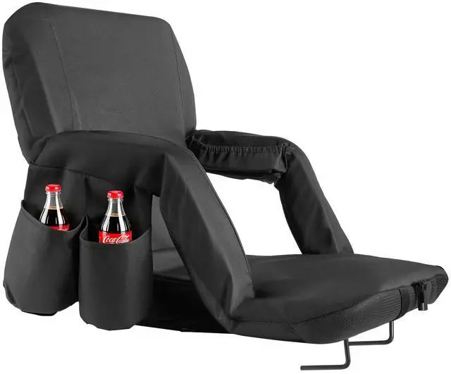 Main image of Stadium Seat, 6 Adjustable Angle Bleacher Chair, 2.9'' Cushion Stadium Seat with Back Support and Armrest, Wide Bleacher Chair with Hook Pocket Cupholder for Picnics, Beach Sports, and Gaming