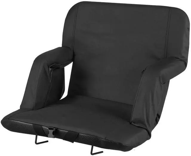 Alt view image 2 of 6 - Stadium Seat, 6 Adjustable Angle Bleacher Chair, 2.9'' Cushion Stadium Seat with Back Support and Armrest, Wide Bleacher Chair with Hook Pocket Cupholder for Picnics, Beach Sports, and Gaming
