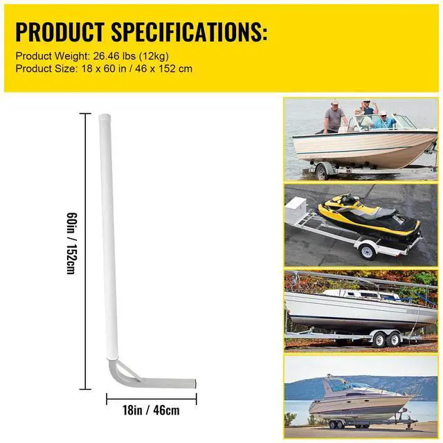 Alt view image 5 of 7 - Boat Trailer Guide-on, 60", 2PCS Steel Trailer Post Guide ons, w/White PVC Tube Covers, Complete Mounting Accessories Included, for Ski Boat, Fishing Boat or Sailboat Trailer