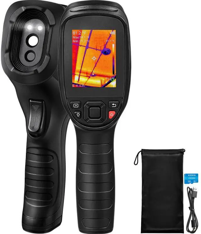 Main image of Thermal Imaging Camera, 320 x 240 Pixels Super Resolution, 25Hz Refresh Rate Infrared Camera with -4 to 752°F Temperature Range, 32G Built-in SD Card, and Rechargeable Li-ion Battery