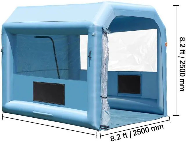 Alt view image 5 of 7 - Inflatable Paint Booth, 9.8 x 8.2 x 8.2 ft Inflatable Spray Booth, with 550W Powerful Blower and Air Filter System, Portable Car Paint Booth for Motorcycle, Bicycle, Small Furniture Painting