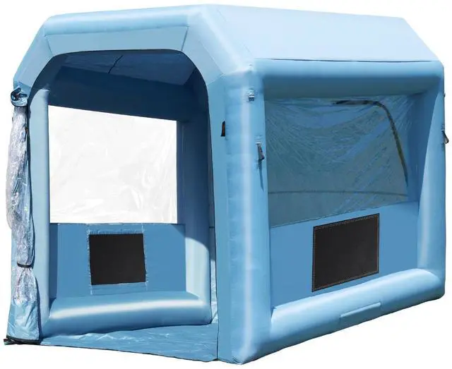 Alt view image 7 of 7 - Inflatable Paint Booth, 9.8 x 8.2 x 8.2 ft Inflatable Spray Booth, with 550W Powerful Blower and Air Filter System, Portable Car Paint Booth for Motorcycle, Bicycle, Small Furniture Painting