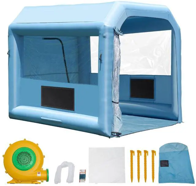 Alt view image 6 of 7 - Inflatable Paint Booth, 9.8 x 8.2 x 8.2 ft Inflatable Spray Booth, with 550W Powerful Blower and Air Filter System, Portable Car Paint Booth for Motorcycle, Bicycle, Small Furniture Painting