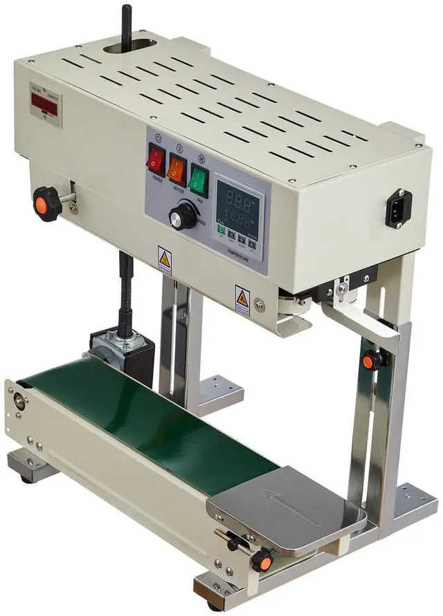 Alt view image 5 of 7 - Continuous Bag Band Sealing Machine, 0.24-0.47 in Seal Width, Vertical Band Sealer Machine with Roller Printing , Temp & Speed Adjustable, Heat Sealing Machine for 0.001-0.03 in Plastic Bags