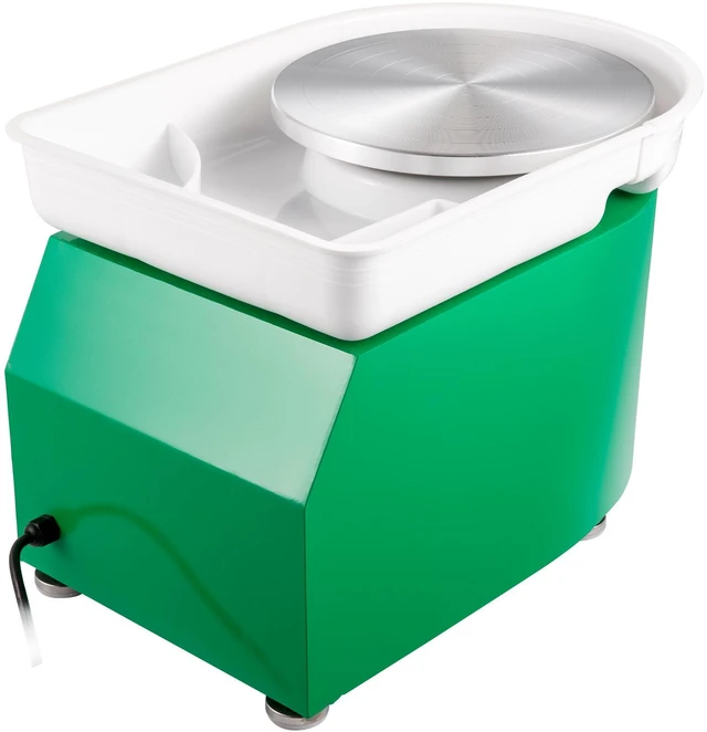 Alt view image 3 of 7 - Pottery Wheel 28cm Pottery Forming Machine 350W Electric Pottery Wheel with Adjustable Feet Lever Pedal DIY Clay Tool with Tray for Ceramic Work Clay Art DIY Clay Green, 18 Piece