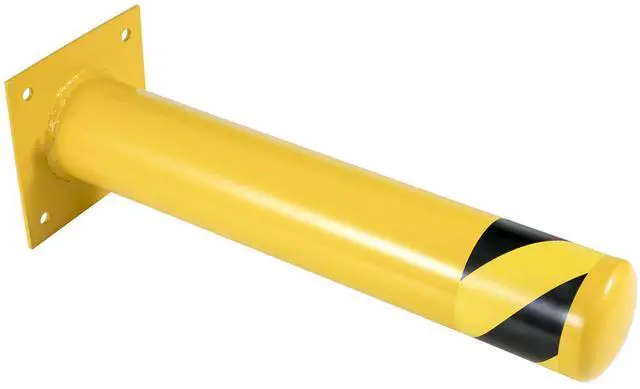 Alt view image 4 of 7 - Safety Bollard, 36 Inch Height Bollard Post, 5.5 Inch Diameter Steel Pipe Safety Bollard Post, Yellow Steel Bollard, Steel Safety Bollard with 8 Anchor Bolts, Perfect for Traffic-Sensitive Area